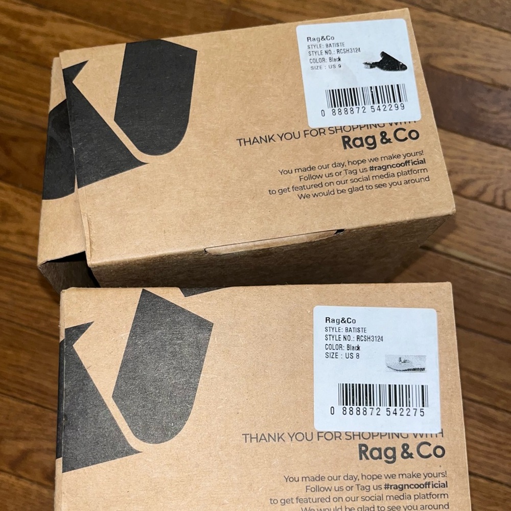 Rag & Co Black Luxe Lap Moc Toe Flat Women’s Size 8 Handcrafted - Picture 12 of 13